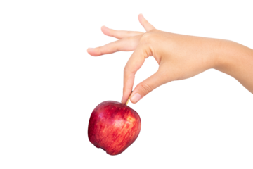 hand gesture picking an apple