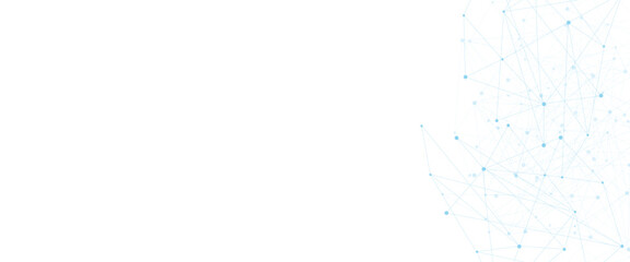Abstract of blue line connection engineering technology concept.