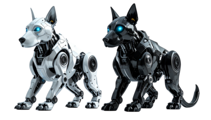 Futuristic Robotic Dogs Artificial Intelligence Concept
