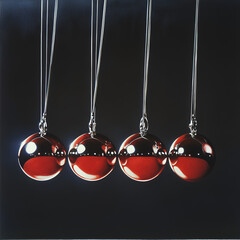 Newton's Cradle, Newton's Cradle Motion, Science Pendulum Art, Physics Motion Concept, Energy Transfer Art, Pendulum Science Art, Newton's Cradle Design, Ball Transfer Concept