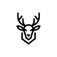 Geometric Deer Head Outline Logo Concept for Wilderness