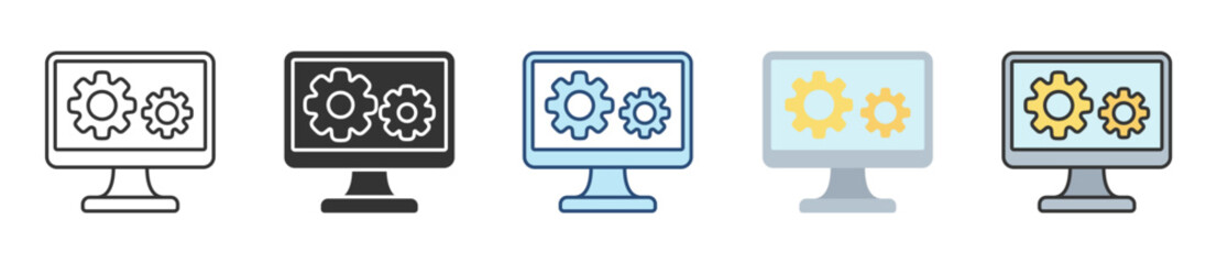 System Icon Set Multiple Style Collection