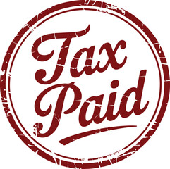 Grungy TAX PAID Stamp Indicating Compliance With Financial Obligations