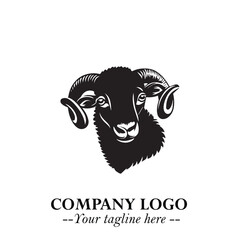 Head of Sheep Logo Symbol in Minimalist Modern Vector Design for Farm, Agriculture, and Wool Branding