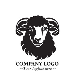 Head of Sheep Logo Symbol in Minimalist Modern Vector Design for Farm, Agriculture, and Wool Branding
