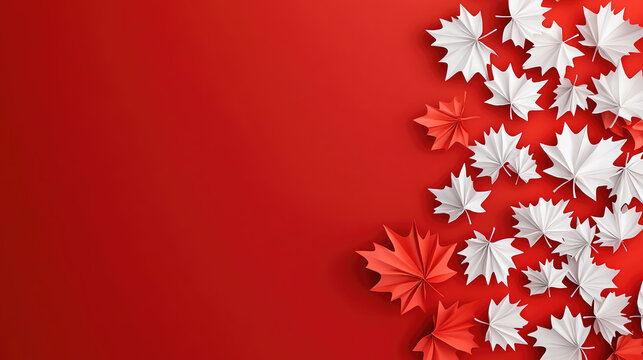 red and white maple leavies Canada Holiday Background