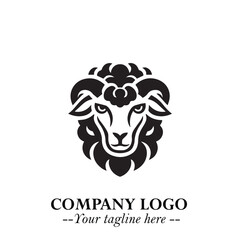 Head of Sheep Logo Symbol in Minimalist Modern Vector Design for Farm, Agriculture, and Wool Branding