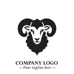 Head of Sheep Logo Symbol in Minimalist Modern Vector Design for Farm, Agriculture, and Wool Branding