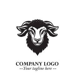 Head of Sheep Logo Symbol in Minimalist Modern Vector Design for Farm, Agriculture, and Wool Branding