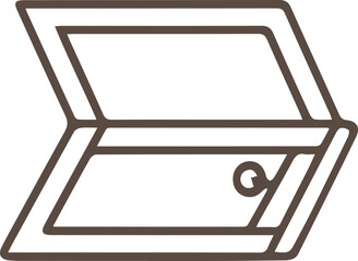 Sleek Laptop Outline Symbol for Digital Work Productivity and Connectivity