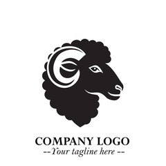 Head of Sheep Logo Symbol in Minimalist Modern Vector Design for Farm, Agriculture, and Wool Branding
