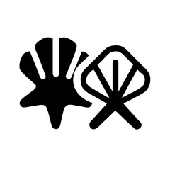 Stylized seashell and starfish illustration, abstract marine life design