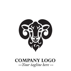Head of Sheep Logo Symbol in Minimalist Modern Vector Design for Farm, Agriculture, and Wool Branding