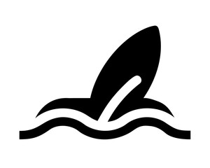 Surfboard in water for summer vacation vibes