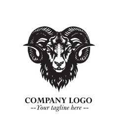 Head of Sheep Logo Symbol in Minimalist Modern Vector Design for Farm, Agriculture, and Wool Branding