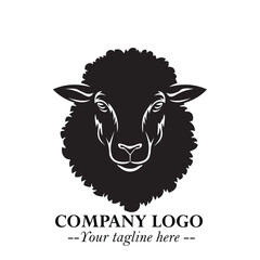 Head of Sheep Logo Symbol in Minimalist Modern Vector Design for Farm, Agriculture, and Wool Branding