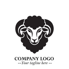 Head of Sheep Logo Symbol in Minimalist Modern Vector Design for Farm, Agriculture, and Wool Branding