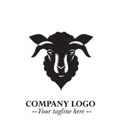 Head of Sheep Logo Symbol in Minimalist Modern Vector Design for Farm, Agriculture, and Wool Branding