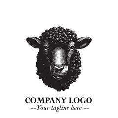 Head of Sheep Logo Symbol in Minimalist Modern Vector Design for Farm, Agriculture, and Wool Branding
