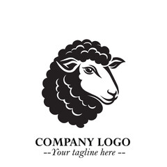 Head of Sheep Logo Symbol in Minimalist Modern Vector Design for Farm, Agriculture, and Wool Branding