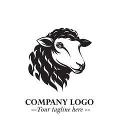 Head of Sheep Logo Symbol in Minimalist Modern Vector Design for Farm, Agriculture, and Wool Branding