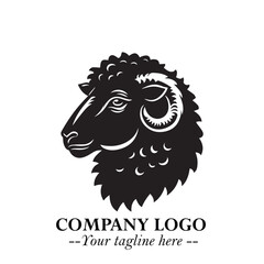 Head of Sheep Logo Symbol in Minimalist Modern Vector Design for Farm, Agriculture, and Wool Branding