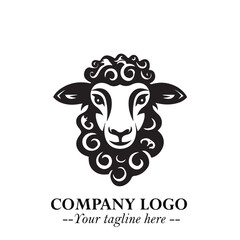Head of Sheep Logo Symbol in Minimalist Modern Vector Design for Farm, Agriculture, and Wool Branding