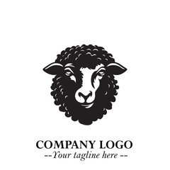 Head of Sheep Logo Symbol in Minimalist Modern Vector Design for Farm, Agriculture, and Wool Branding