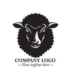 Head of Sheep Logo Symbol in Minimalist Modern Vector Design for Farm, Agriculture, and Wool Branding