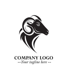 Head of Sheep Logo Symbol in Minimalist Modern Vector Design for Farm, Agriculture, and Wool Branding