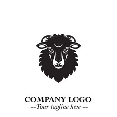 Head of Sheep Logo Symbol in Minimalist Modern Vector Design for Farm, Agriculture, and Wool Branding