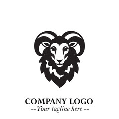 Head of Sheep Logo Symbol in Minimalist Modern Vector Design for Farm, Agriculture, and Wool Branding