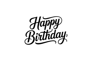 Elegant Handwritten Happy Birthday Typography