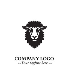 Head of Sheep Logo Symbol in Minimalist Modern Vector Design for Farm, Agriculture, and Wool Branding