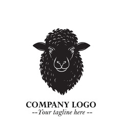 Head of Sheep Logo Symbol in Minimalist Modern Vector Design for Farm, Agriculture, and Wool Branding