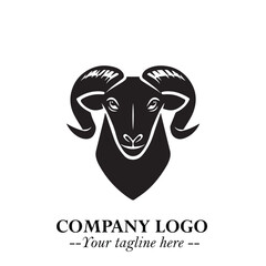 Head of Sheep Logo Symbol in Minimalist Modern Vector Design for Farm, Agriculture, and Wool Branding