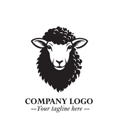 Head of Sheep Logo Symbol in Minimalist Modern Vector Design for Farm, Agriculture, and Wool Branding