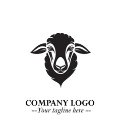 Head of Sheep Logo Symbol in Minimalist Modern Vector Design for Farm, Agriculture, and Wool Branding