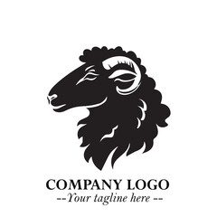 Head of Sheep Logo Symbol in Minimalist Modern Vector Design for Farm, Agriculture, and Wool Branding
