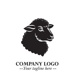 Head of Sheep Logo Symbol in Minimalist Modern Vector Design for Farm, Agriculture, and Wool Branding