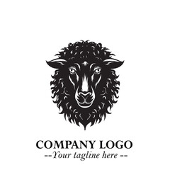 Head of Sheep Logo Symbol in Minimalist Modern Vector Design for Farm, Agriculture, and Wool Branding