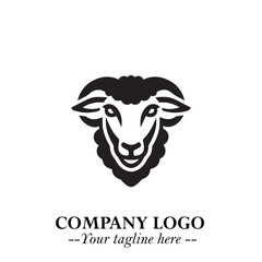 Head of Sheep Logo Symbol in Minimalist Modern Vector Design for Farm, Agriculture, and Wool Branding