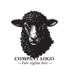 Head of Sheep Logo Symbol in Minimalist Modern Vector Design for Farm, Agriculture, and Wool Branding