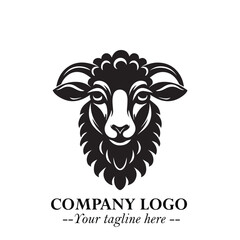 Head of Sheep Logo Symbol in Minimalist Modern Vector Design for Farm, Agriculture, and Wool Branding