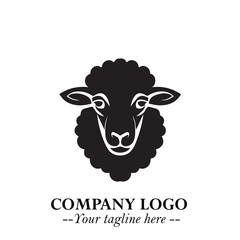 Head of Sheep Logo Symbol in Minimalist Modern Vector Design for Farm, Agriculture, and Wool Branding
