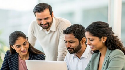 Indian team working together on online marketing strategy — highlighting collaboration, focus, and innovation