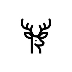Elegant Deer Head Logo Design with Antlers