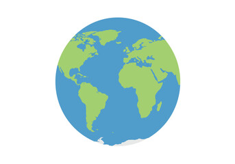 Naklejka premium Illustrated Globe Featuring Continents and Oceans.