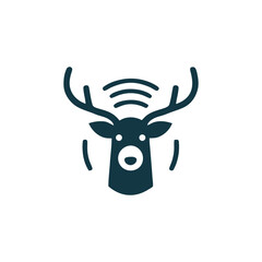 Deer Antler Antenna Vector Icon Design Concept