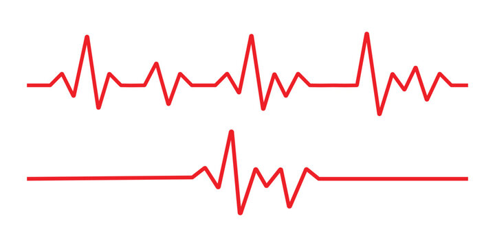 Heart rate pulse graph. Heartbeat icon. ECG, EKG test report icon vector. life, health, and vitality symbol. vector illustration.